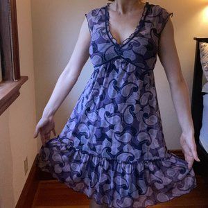 Purple floral sheer dress with slip MEXX Size SM